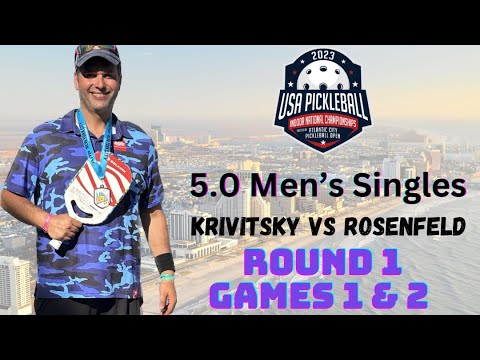 5.0 Mens Singles | Krivitsky v. Rosenfeld | 2023 USA Pickleball Indoor National Championships | Rd 1