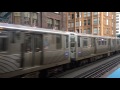 CTA 5000 Series Pink And Brown Line Trains Entering And Leaving HWL Station