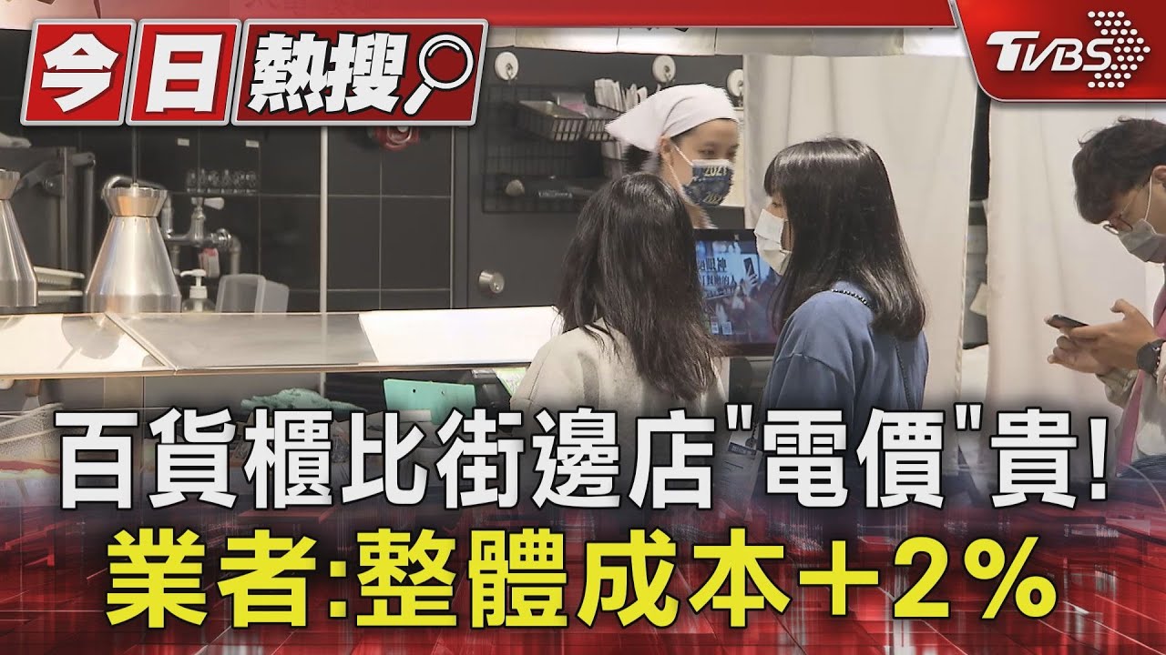 百貨櫃比街邊店「電價」貴! 業者:整體成本+2%
