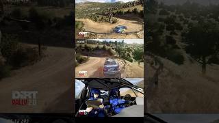 Rally car driving through the hairpin corner section moment. #DirtRally2 #gaming #simracing #rally