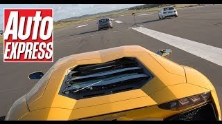 Lamborghini Aventador vs Ferrari FF Drag Race