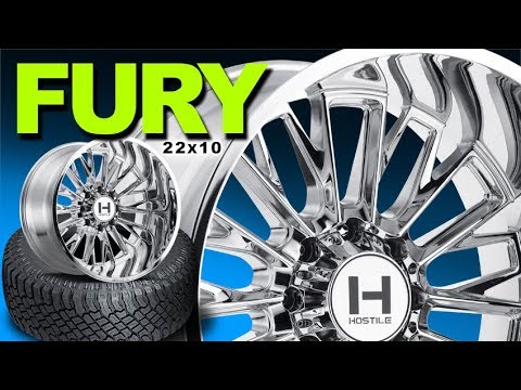22x10 Chrome Hostile Fury Wheels | 305/45R22 Atturo Trail Blade X/T Tires