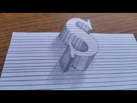 How To Drawing 3D Floating Letter S on Line Paper 3D Trick Art with pencil
