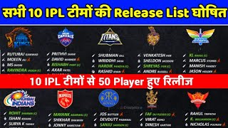 IPL 2023 - All IPL Teams 52 Released Players List For IPL Auction