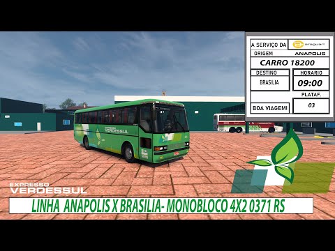 ETS 2 1.41 MOD BUS MONOBLOCO 0371RS MB 4X2 - ANAPOLIS X  BRASILIA - VIAÇÃO VERDES SUL - EAA