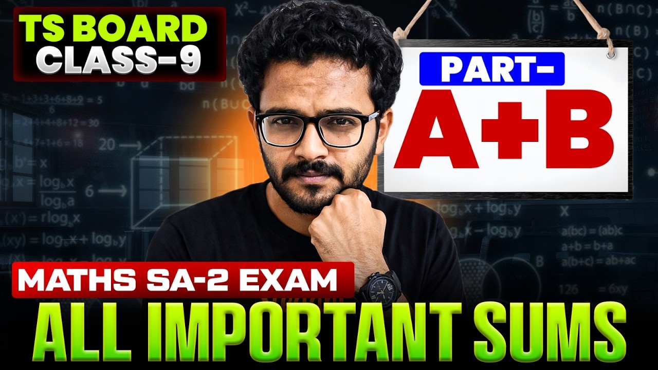 Class-9 Maths SA-2 Exam | Top Important Sums Part-A & B | by Santosh Sir