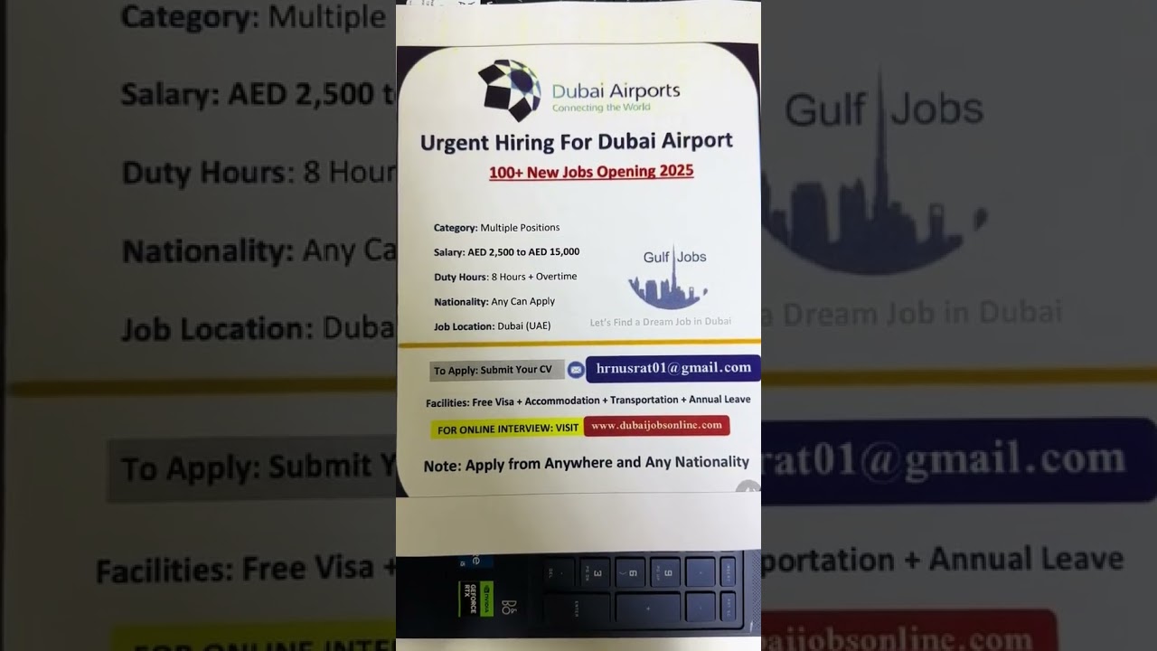 Dubai Airport Jobs Hiring Now – Apply Today | No Experience Needed