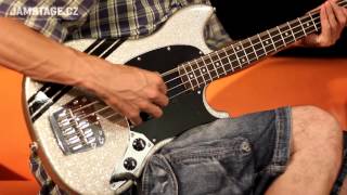 Video thumbnail for Squier Mikey Way Mustang Bass - Large Flake Silver Sparkle (Jaryn Janek) by Music City CZ