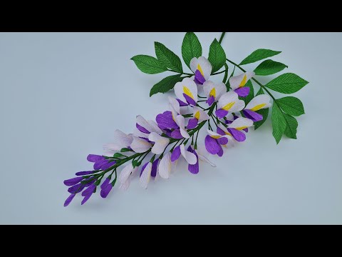 How to make Chinese Wisteria flowers from crepe paper / Paper Flower / Góc nhỏ Handmade