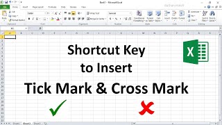 Shortcut to Insert Tick Mark & Cross Mark In Excel