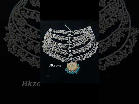 Full Diamante Kundan Matha Patti Wedding Bridal Head Chain Hair Jewelry Head Piece