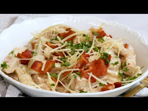 Keto Eggplant and Bacon Alfredo Recipe