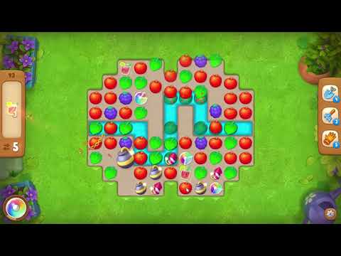 Gardenscapes level 93 - 9 Moves No Boosters 🌱 Gameplay Walkthrough Playrix