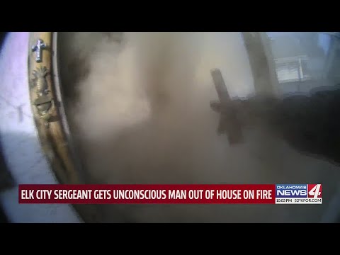 Elk City sergeant gets unconscious man out of burning house