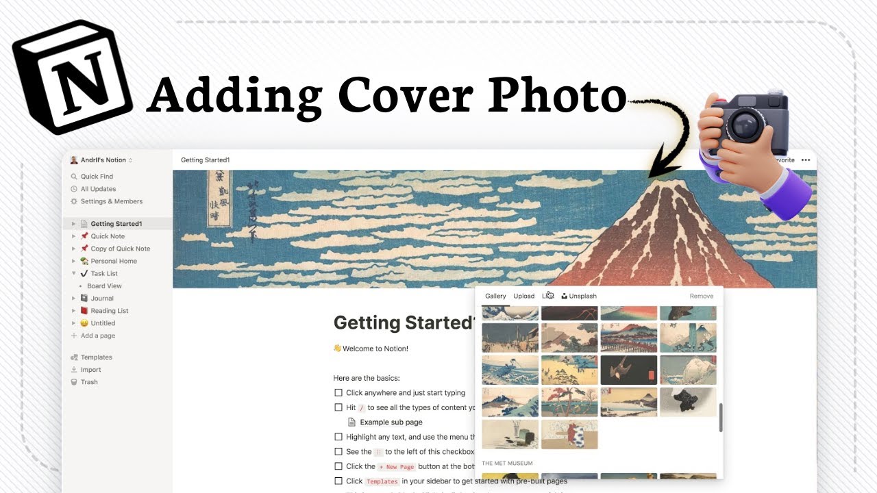 How to Add a Cover Photo to your Notion page