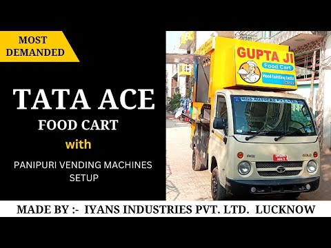 Tata Ace Food Cart With Panipuri Vending Machine 8 Nozzle
