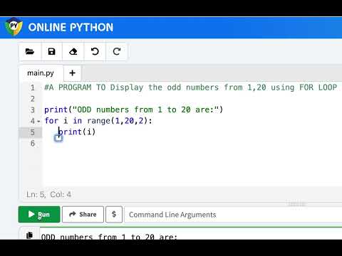 Python Program To Print Odd Numbers From 1 To 20 Using For Loop Codinghands Python