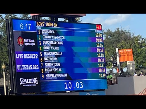 2021 UIL State 6A Boys 100m Final - Jose Garcia 10.00