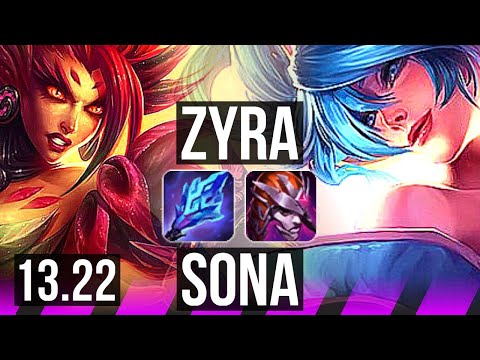 ZYRA & Ez vs SONA & Sivir (SUP) | 3/0/5, 1.6M mastery, 300+ games | NA Master | 13.22