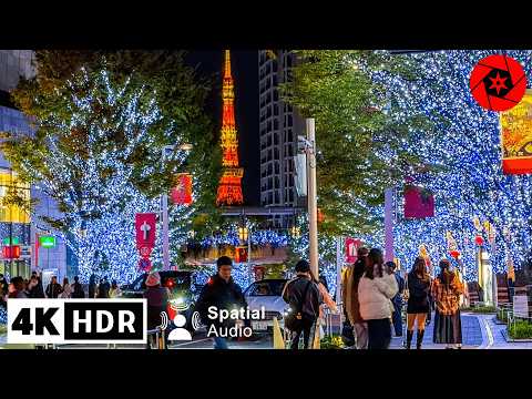 Tokyo Christmas Lights from Roppongi to Tokyo Station 2024-2025 // 4K HDR