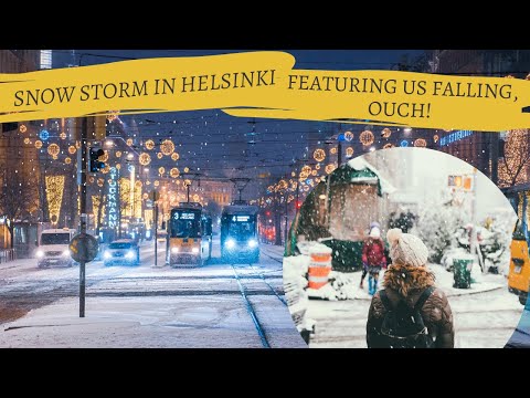 [4K] Winter in Helsinki | Snow Storm | Walking tour of Helsinki Finland