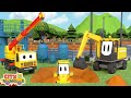Tractor rescue-Bulldozer, Wheel Loader and Dump Trucks for Kids