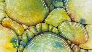Abstract Texture Rocks in WATERCOLOR - 371