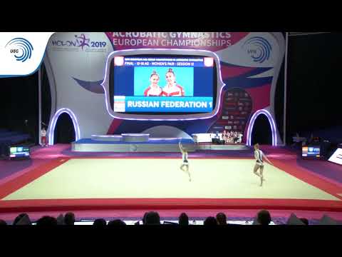 Sofiia DANILOVA & Elizaveta  BARKOVA (RUS) - 2019 European Age Group, 12 - 18 women's pair final