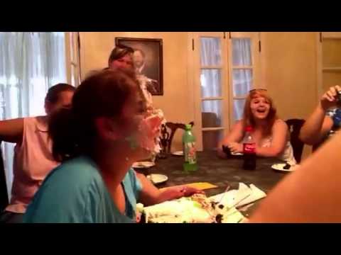Miranda gets face shoved in birthday cake!