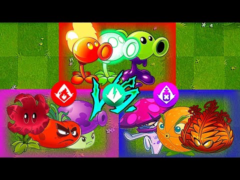 4 Best Team Plants Fire + Electric + Poison - Who Will Win? - PvZ2 10.4.1 Team Plants vs Team Plants