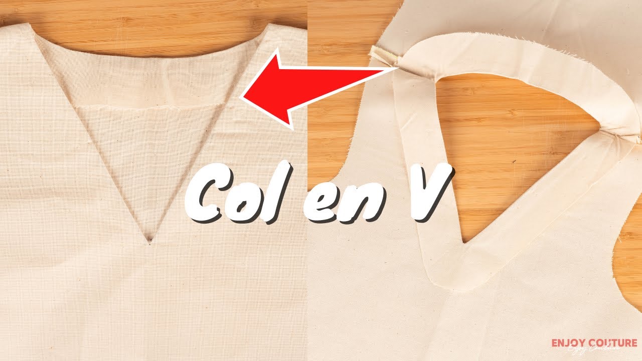 Comment finir un col en v avec parementure - Technique couture débutants