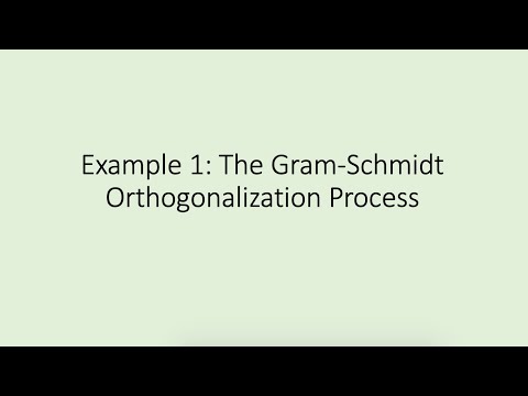 Example 1: Gram-Schmidt Orthogonalization Process