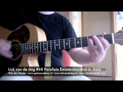 Wim's GuitarLickzz #68 Parallele Emotie chordlick in Amin