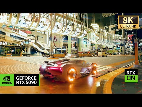 [8K] Cyberpunk 2077 RTX 5090 - STUNNING Ultra Path tracing - INSANE Realistic Graphics | +300 Mods