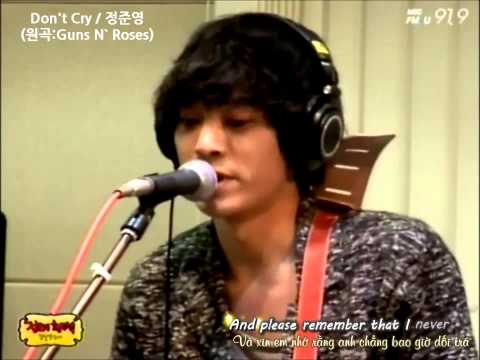 [Vietsub+Kara] 130228 정오의 희망곡 live - Don't Cry / 정준영 Jung Joon Young