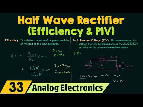 Half Wave Rectifier Efficiency PIV
