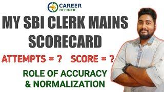 Selected in First Waiting List with 0.25 less than Cutoff | My SBI Clerk Mains Score Card 2020 |