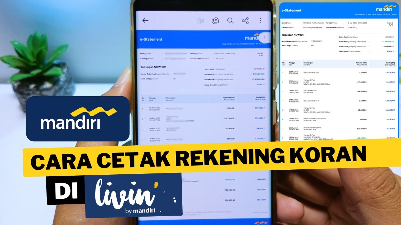 Cara Download dan Cetak Rekening Koran Bank Mandiri di Livin' by Mandiri
