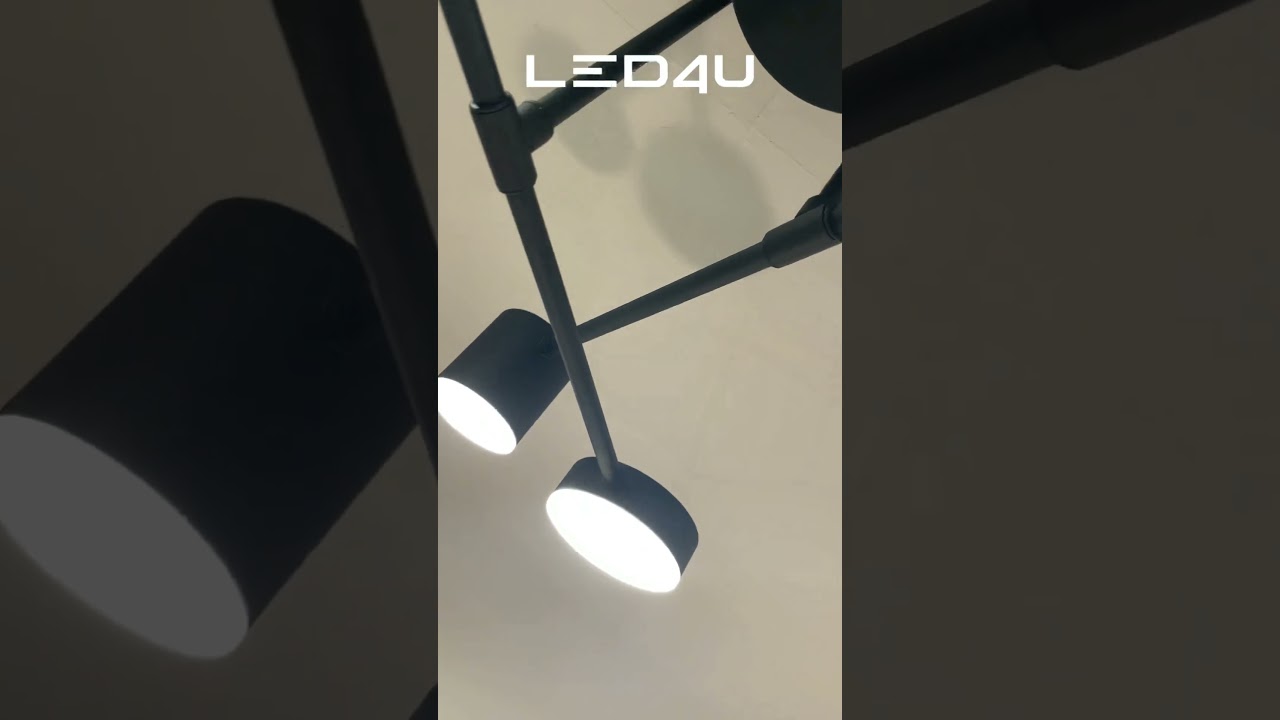Потолочный cветильник 60*60*32 см, LED 37W, 3000 / 6500К, Черный LED4U L3202-600 BK