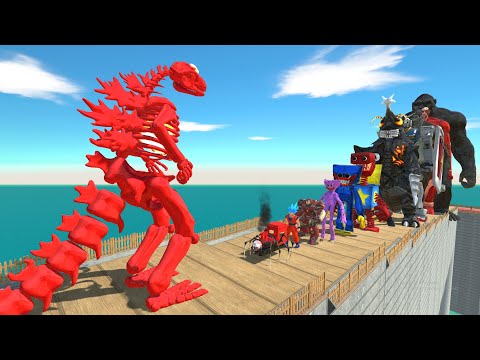Godzilla Skeleton Red vs Megalon DEATH FALL - Animal Revolt Battle Simulator