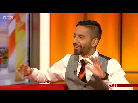 Bobby Seagull reviewing Sunday morning newspaper for BBC Breakfast (Oct 2018)