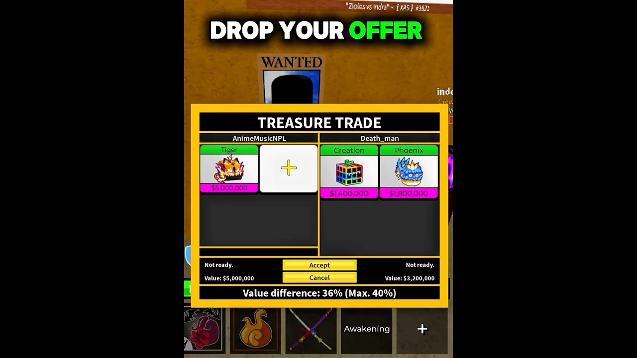 Any Offers for Tiger Fruit? Blox Fruit Trading #bloxfruits #roblox #shorts #viral #bloxfruit