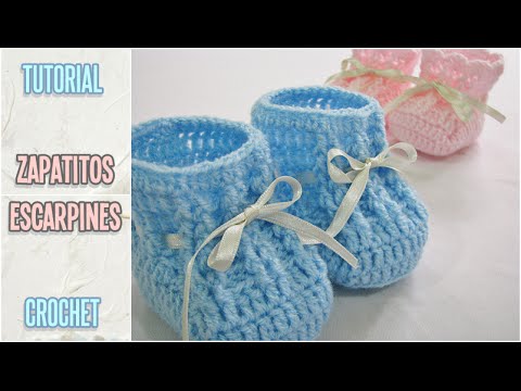 Cómo tejer zapatitos escarpines de bebé a crochet, paso a paso