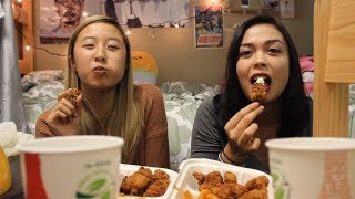 CHICKEN TENDIES 먹방 | UCLA LATE NIGHT MUKBANG