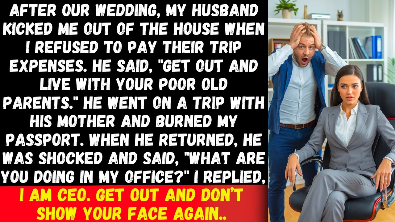 After our wedding, my husband kicked me out for not paying their trip expenses. But then...