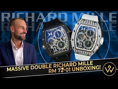 HUGE DOUBLE unboxing - Richard Mille 72-01 Black Ceramic & White Gold Diamond - Official Watches