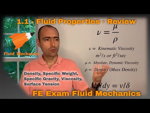 FE Exam Fluid Mechanics - 1.1 - Review - Fluid Properties