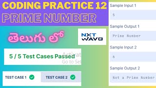 Coding Practice 12|| Prime number || NXT Wave|| CCBP || beginners problems ||Python|| in telugu