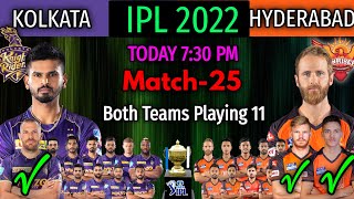 IPL 2022 Match-25 Kolkata vs Hyderabad Match Playing 11 | KKR vs SRH Match Playing 11