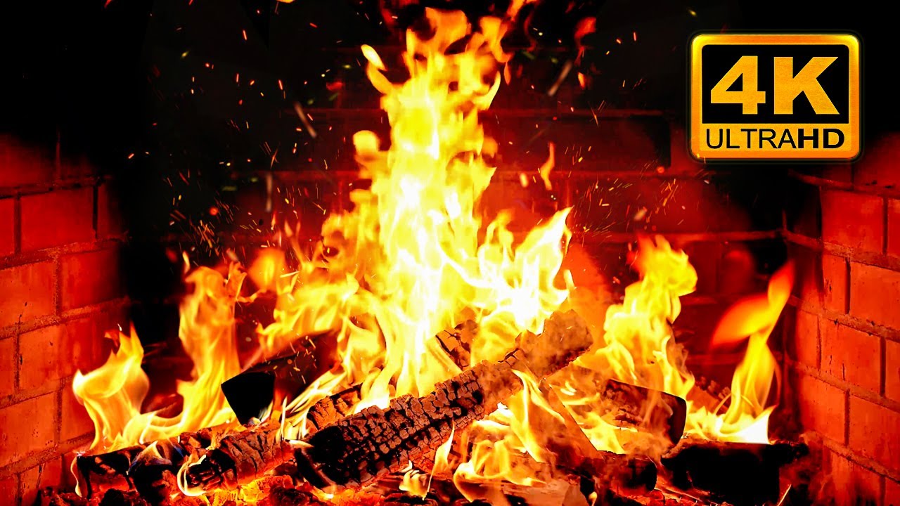🔥 Cozy Fireplace 4K (12 HOURS). Fireplace with Crackling Fire Sounds. Fireplace Ambience